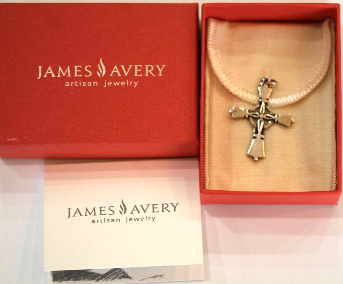 *RETIRED* - R A R E - James Avery  Sterling Silver Handbell Cross Pendant 1.5"