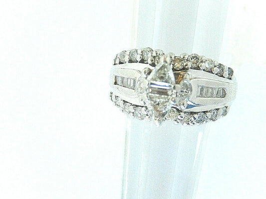 1.25ct Elegant White Natural Diamond Ring 10K White Gold Engagement Ring Sz 6.25