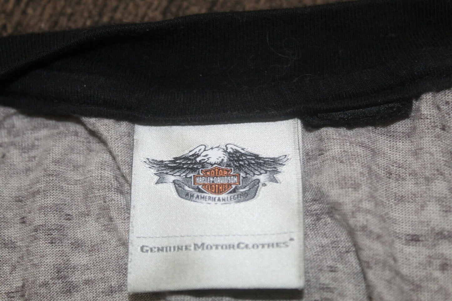 Harley Davidson Size S Womens Short Sleeve Rhinestone Logo Lace Sleeve T-Shirt