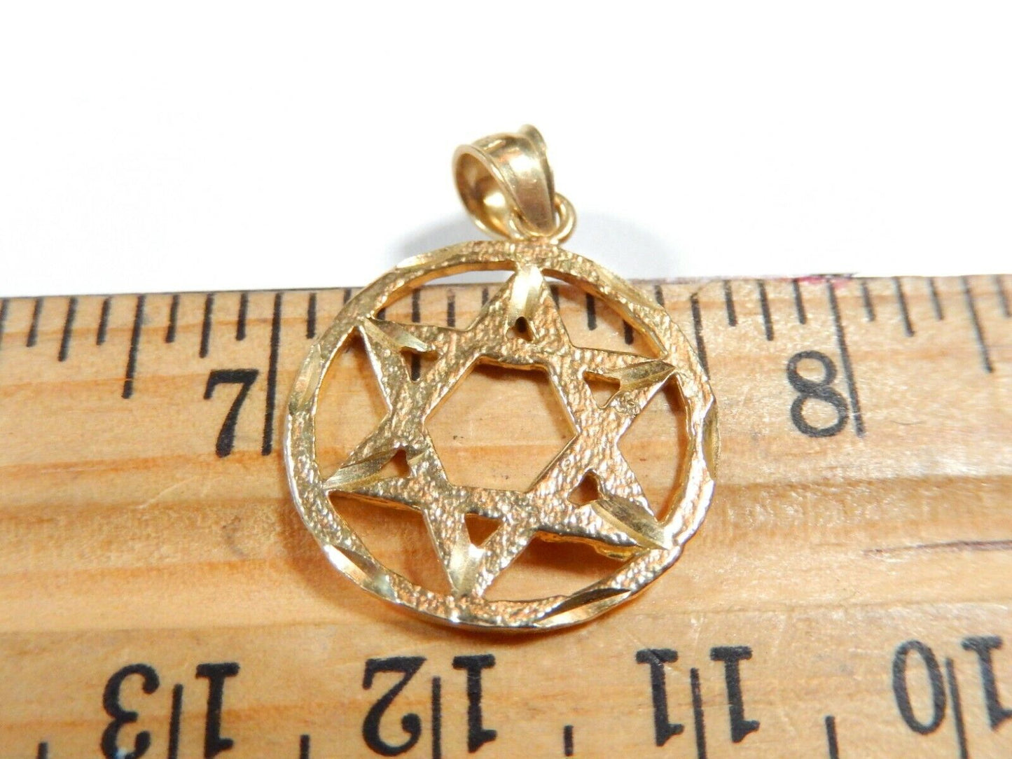 *NEW* 14K Yellow Gold Star of David Charm Pendant For Necklace or Chain - 3/4"