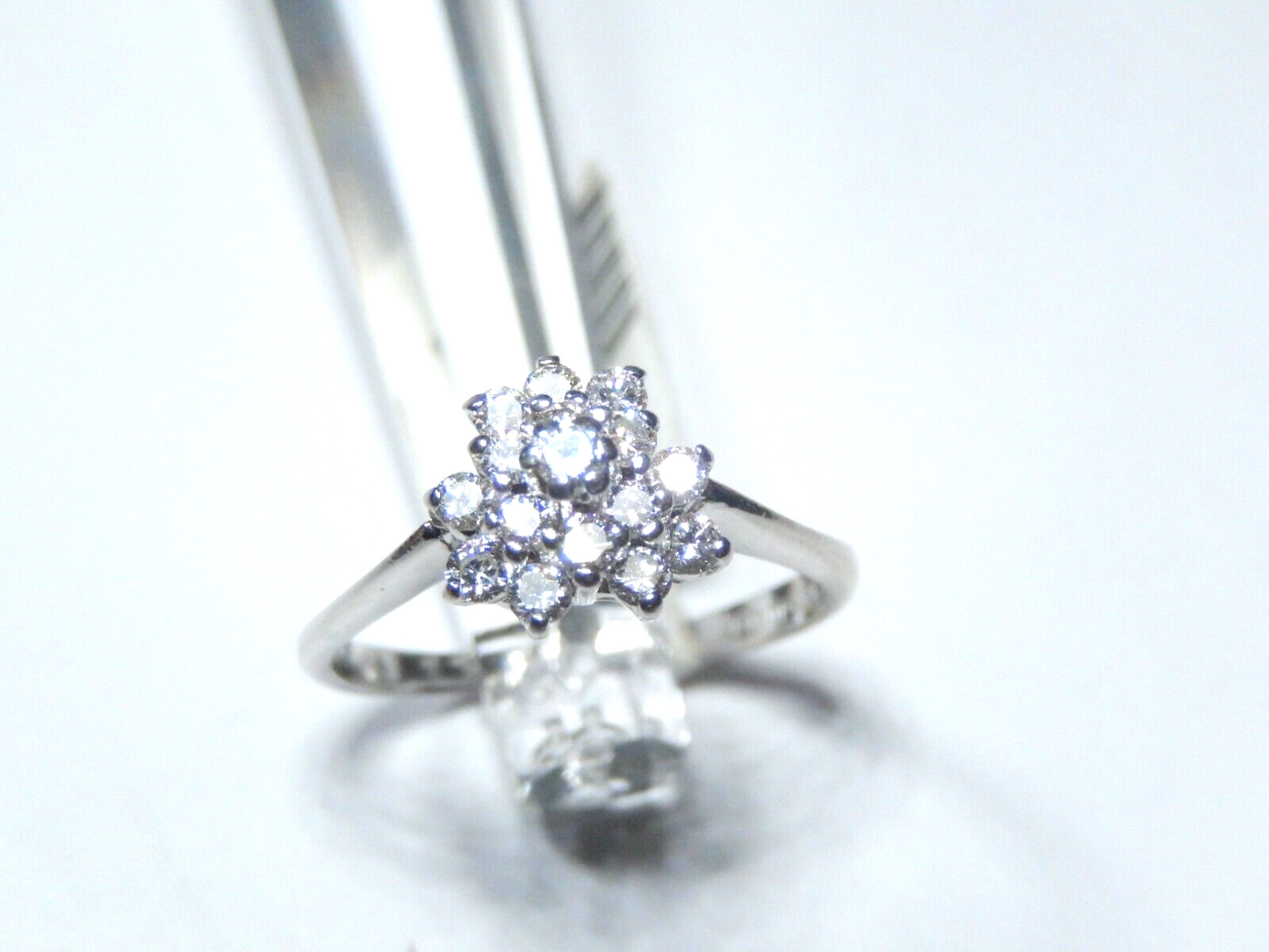 14k White Gold .50ct VS Round Natural Diamond Ring Sz 9.75