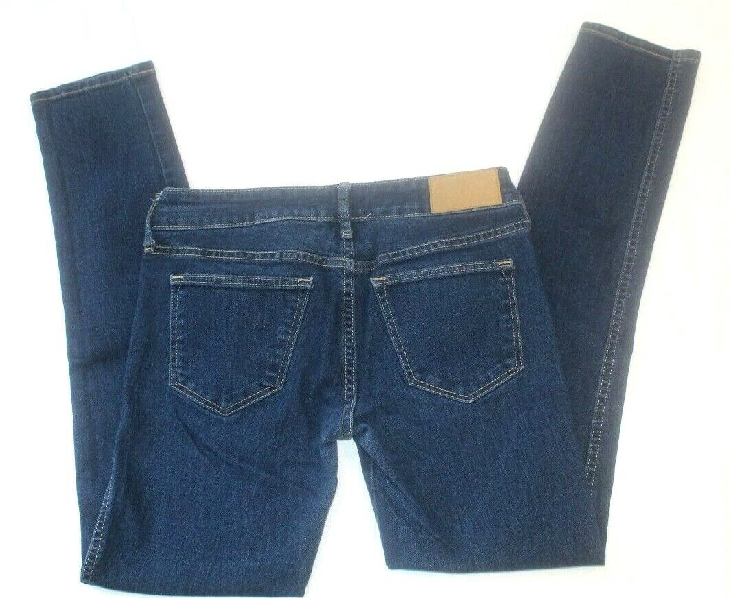 Women's H&M Hennes Mauritz Slim Jeans Cotton Denim Low Rise Size 25 Inseam 30