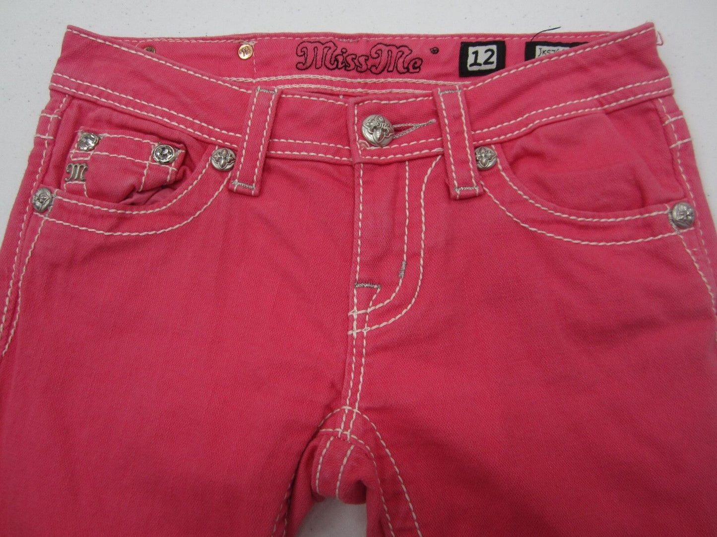MINT Miss Me Girls Melon Capri Denim Jeans Fleur-De-Lis JK5769P4 Size 16 x L18"