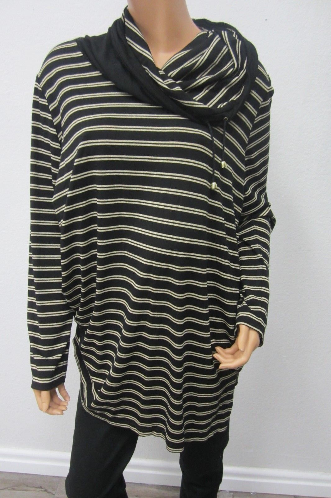 NWT Zenergy by Chico’s  Long Sl Cowl Neck CUTE  Stretch Knit Top Sz 2