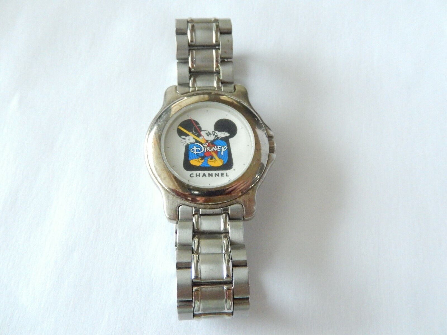 MICKEY MOUSE,Rare! "Disney Channel All Stainless Steel" MINT!,MENS WATCH,1142
