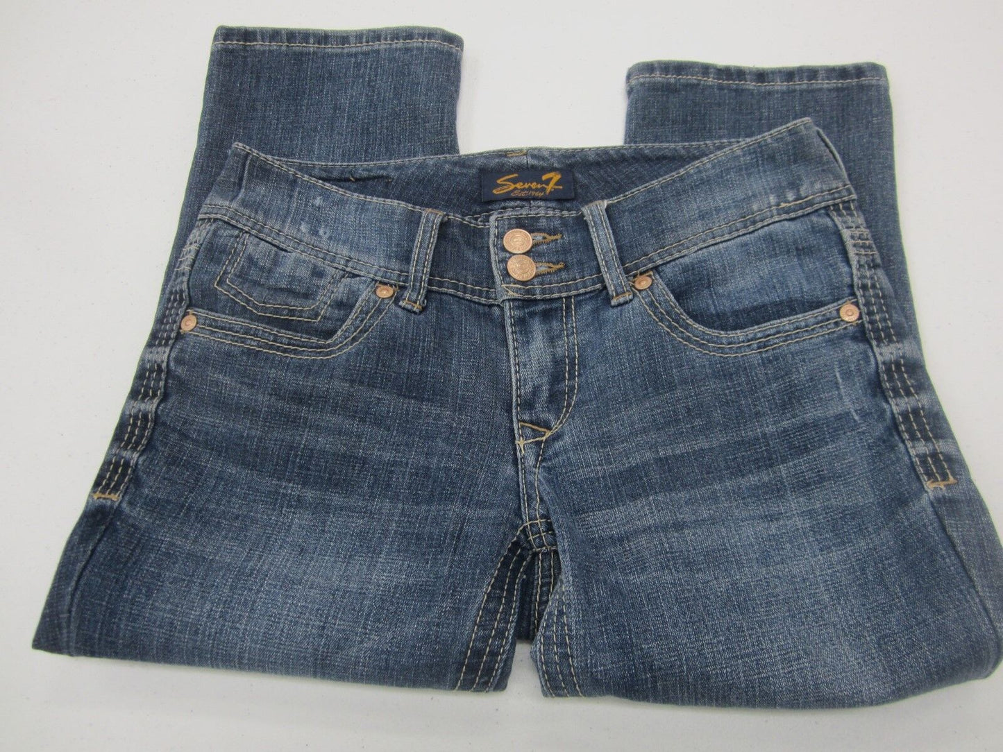 NICE Seven 7 Jeans Women's Crop Capri Embroidered Pockets Size 2 x 20"