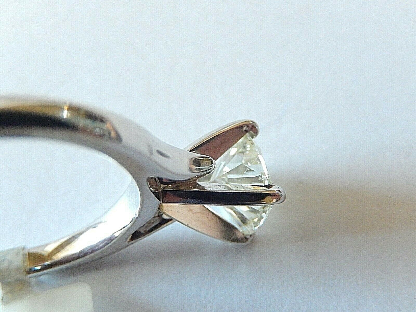 NATURAL NOT ENHANCED 1.5 CT SI1 CUSHION DIAMOND SOLITAIRE RING 14K WHITE GOLD