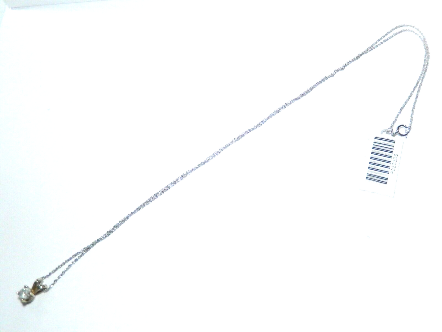 1/5 Ct Round Cut Natural Diamond 14k White Gold Solitaire Pendant 18" Necklace