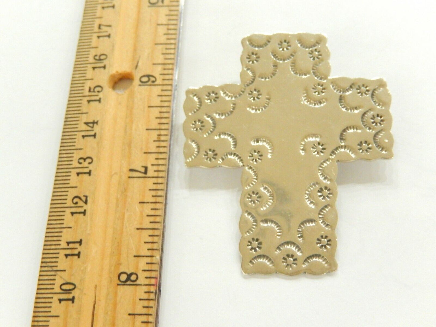 *VINTAGE* LARGE Native American Sterling Silver Stamped Cross Unisex Pendant