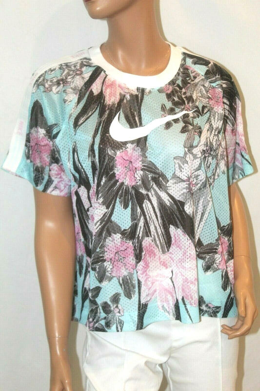 *NWT* $45.  NIKE Women's Logo & Flower Dry Mesh Running Training Top Sz Large