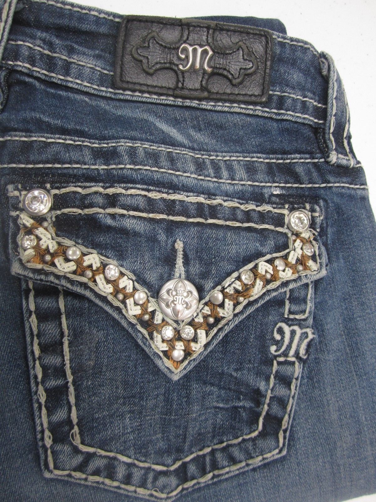 NICE Miss Me Jeans JP7306BV Signature Boot Jeans Med Blu Size 26 x 32