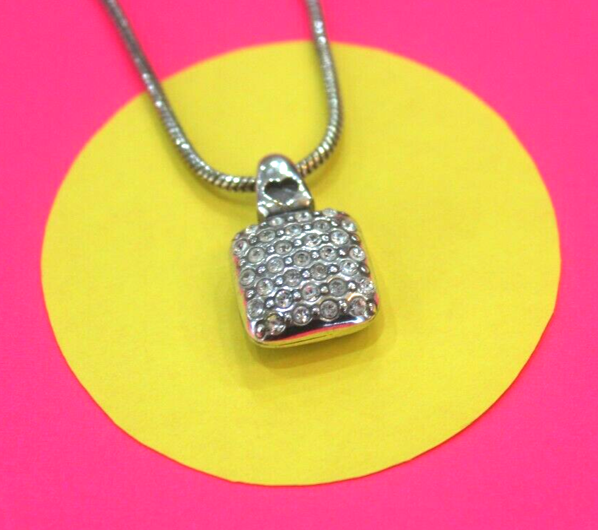 BRIGHTON  CLEAR/WHITE SWAROVSKI CRYSTALS SILVER PENDANT NECKLACE