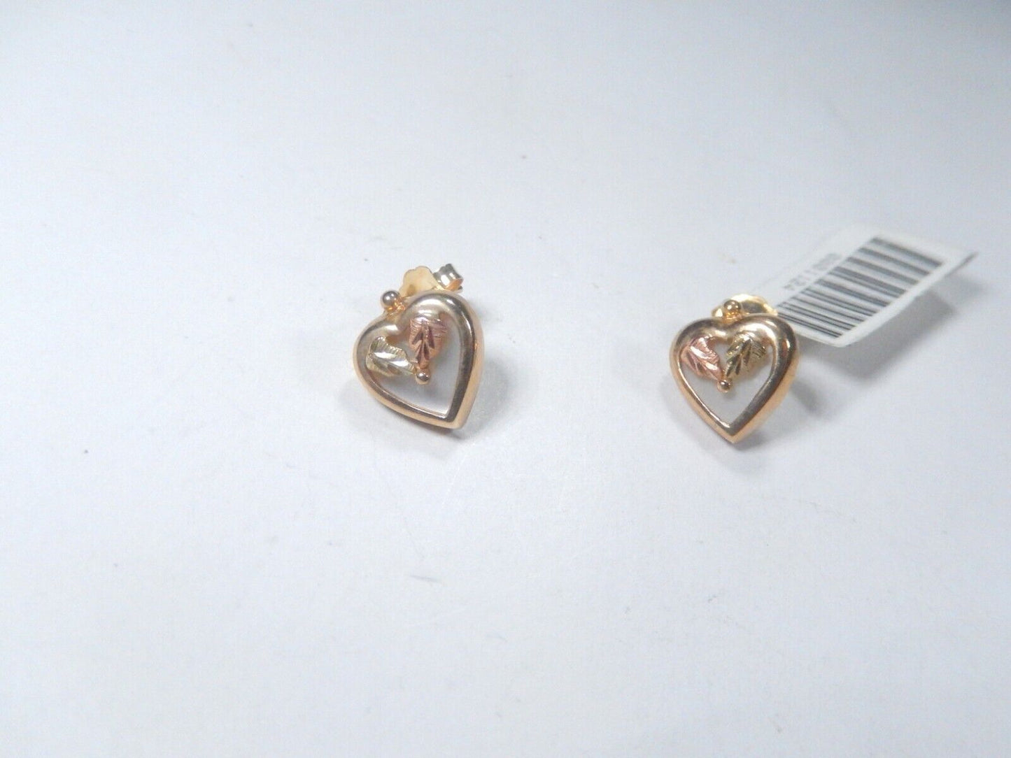*VINTAGE*  10K Yellow & Rose Gold Heart Shaped MOP Stud Earrings