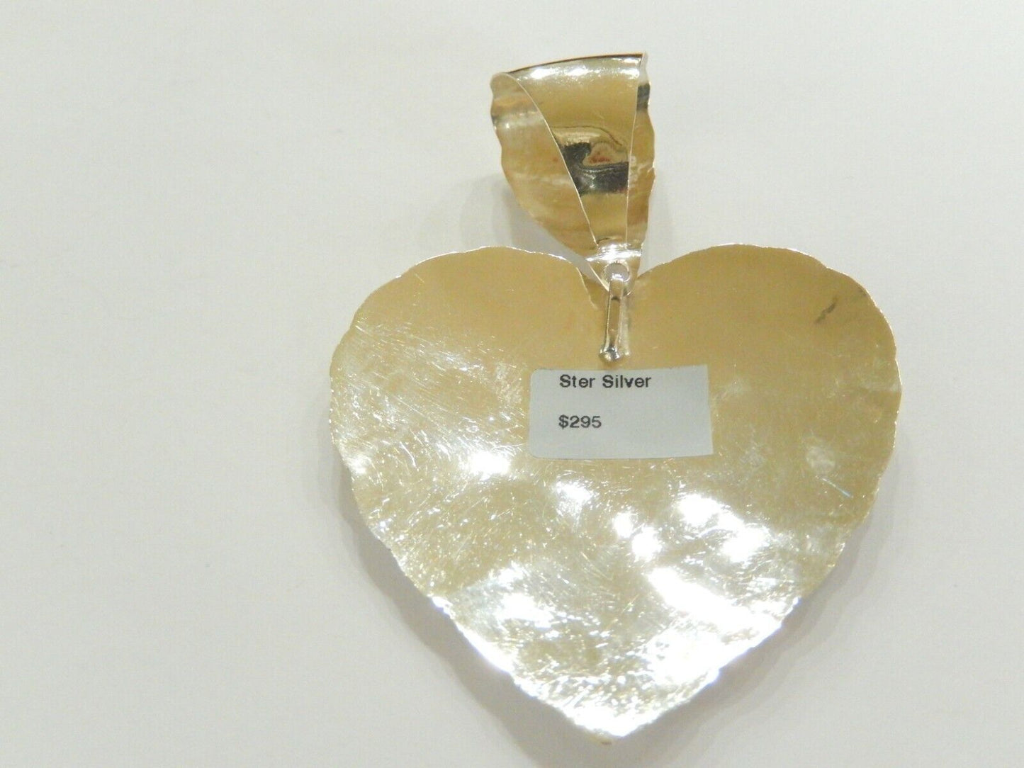 *VINTAGE*  TAXCO Extra  Large Sterling Silver Heart Pendant 3 1/4" Signed TS-10