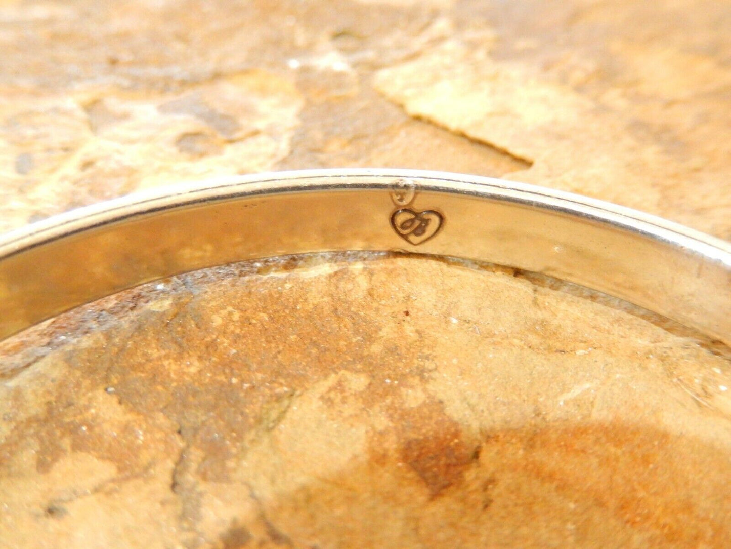 *RETIRED* BRIGHTON Etched Flower Bangle Silver Bracelet