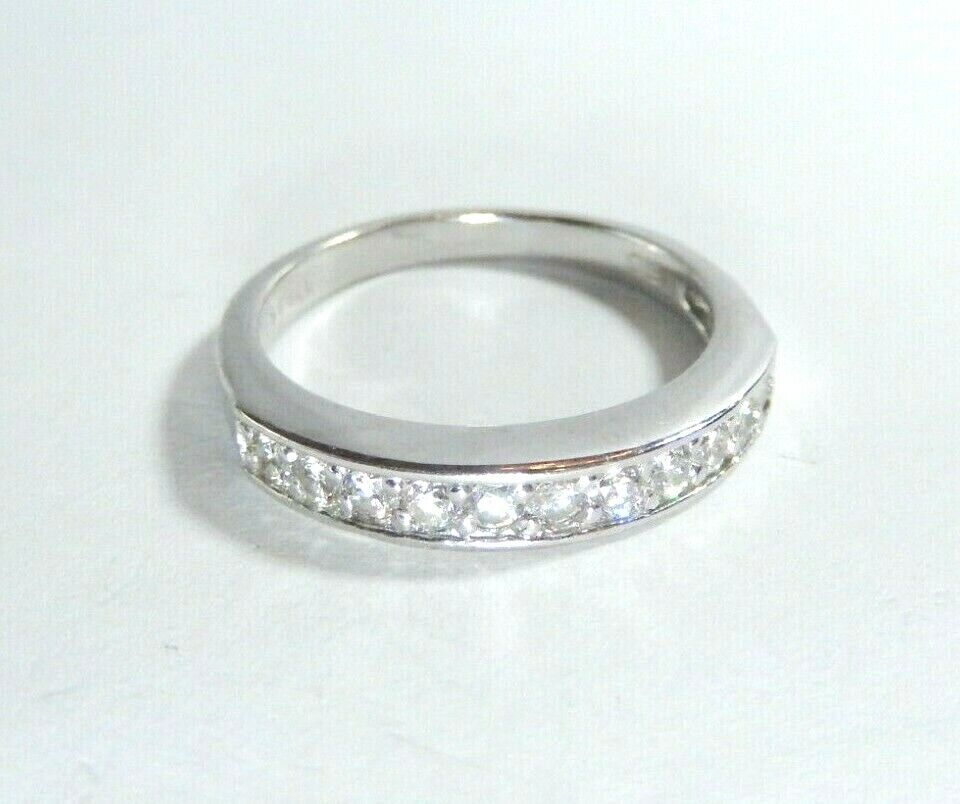 14k White Gold .33ct Natural VS Diamond 3.5mm Wide Band Ring Size 7.25
