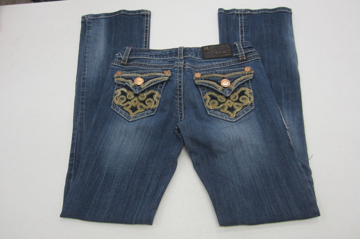 NICE Grace in LA Jeans, Boot Cut Low Rise Embroidered Size 25 x L32