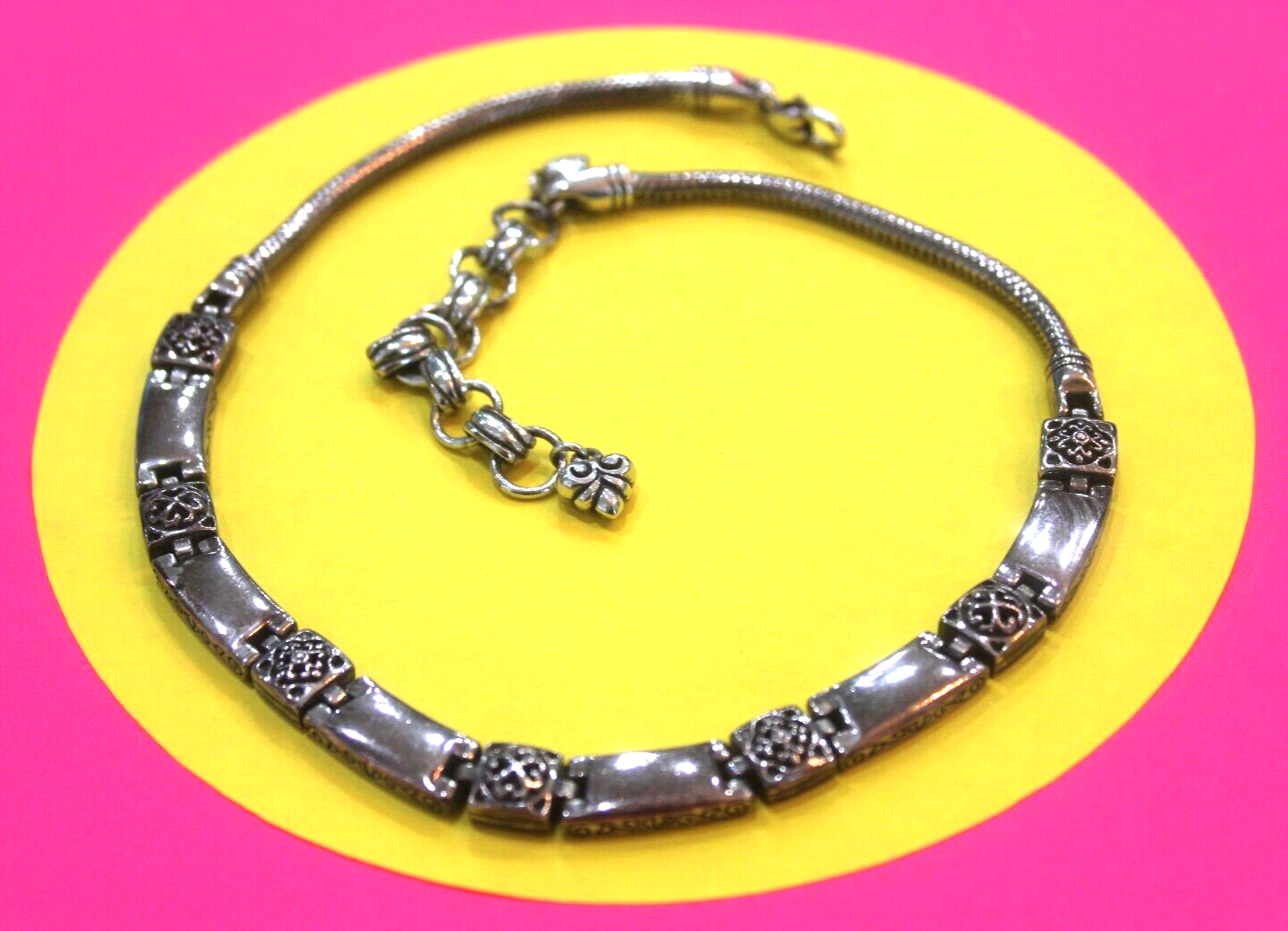 RETIRED Brighton Tribeca 18" Necklace Silver EUC Scrolls