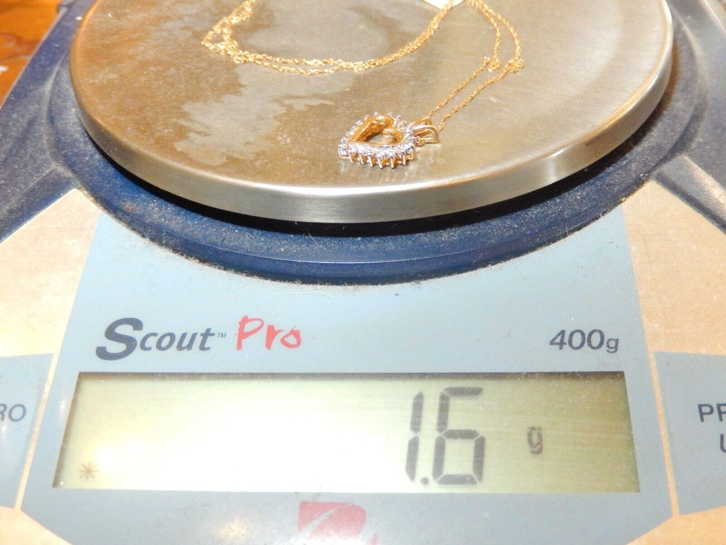 *VINTAGE*  10K Yellow Gold .33CT Natural Diamond Heart Pendant w/18"  Chain