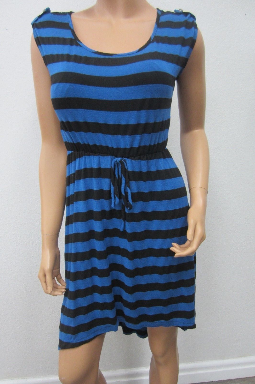 Gianni Bini SUPER CUTE High/Low Dress Blue Black Stripe Size XS