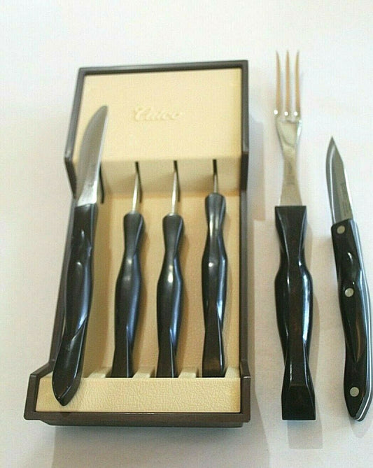CUTCO Serrated Blade Steak Knives 1759 - 1990*1720 JE *1726 1990 Fork Lot Of 6