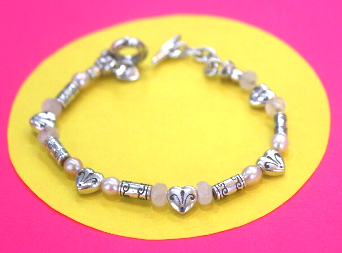 Brighton Pompeii Pearl Heart Toggle Bracelet