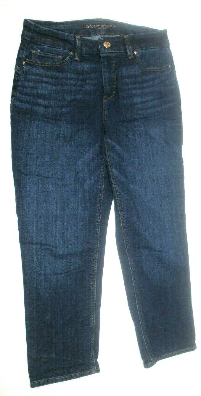 *MINT*  CHICO'S SO LIFTING DENIM CROP JEANS CHICO'S SZ 00 DARK WASH STRETCH