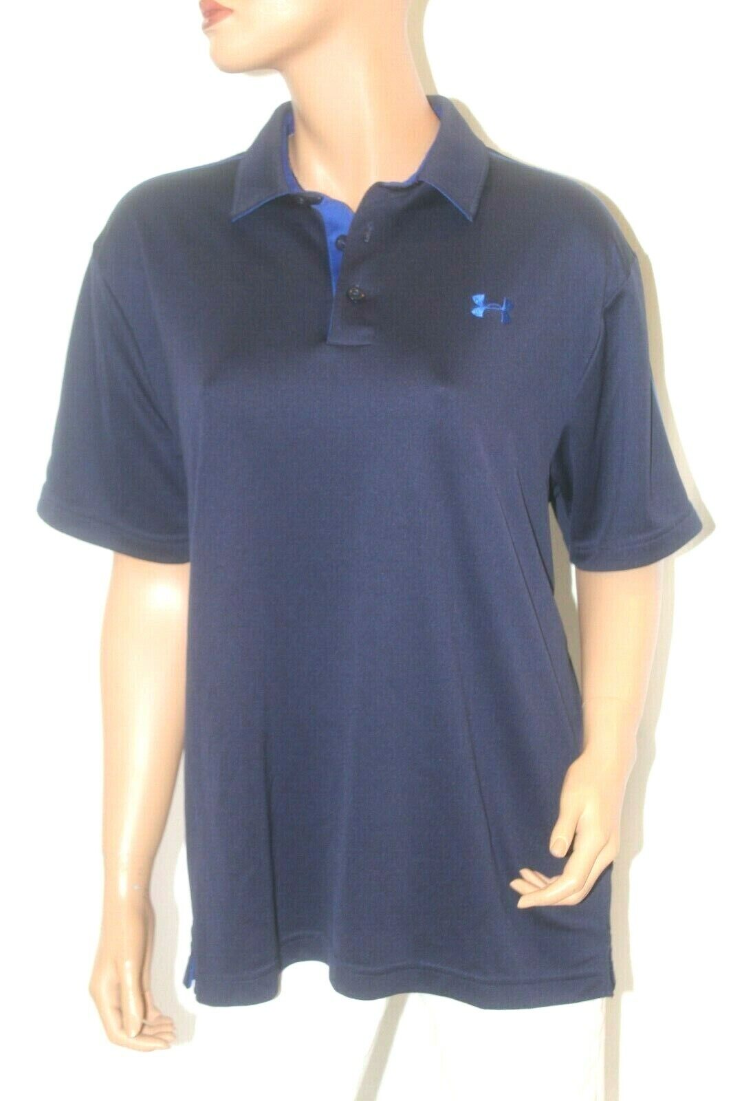 *NEW* Mens Under Armour Loose Heatgear 3 Button Short Sleeve Polo Shirt Sz Large