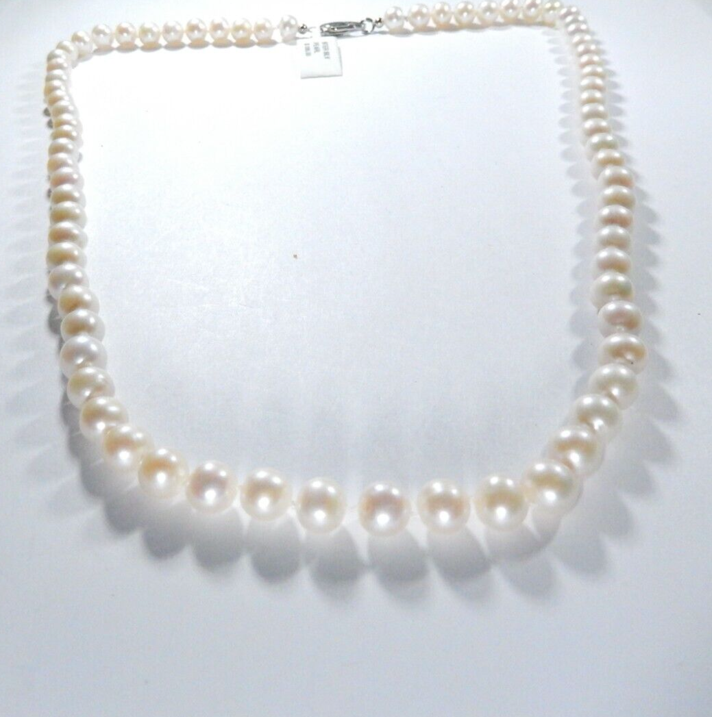 - Hand Knotted - 7.0mm 20" Cultured Pearl Necklace