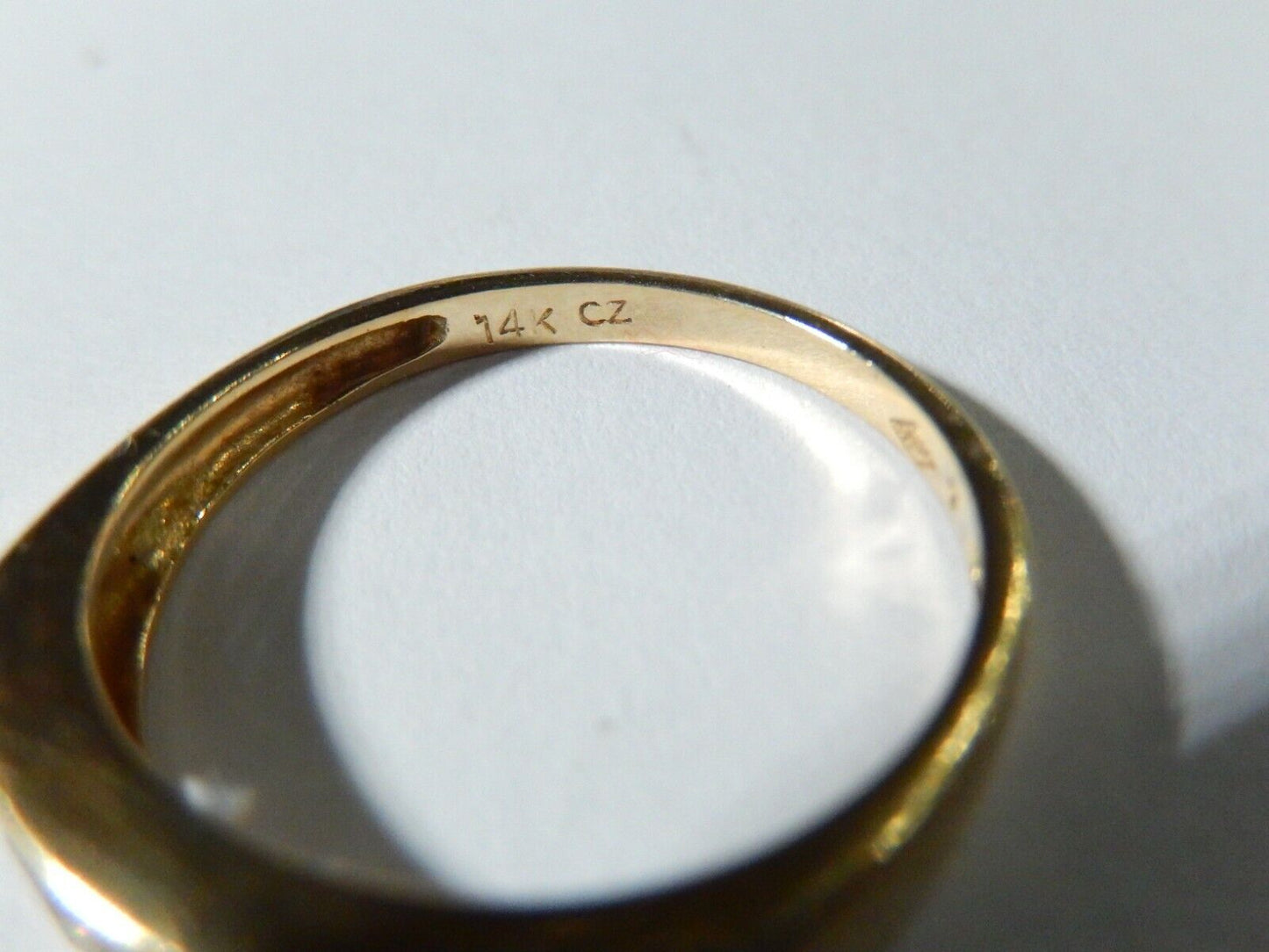 14K Yellow Gold .50ct CZ Wedding Band Bridal Anniversary Ring Sz 7.25