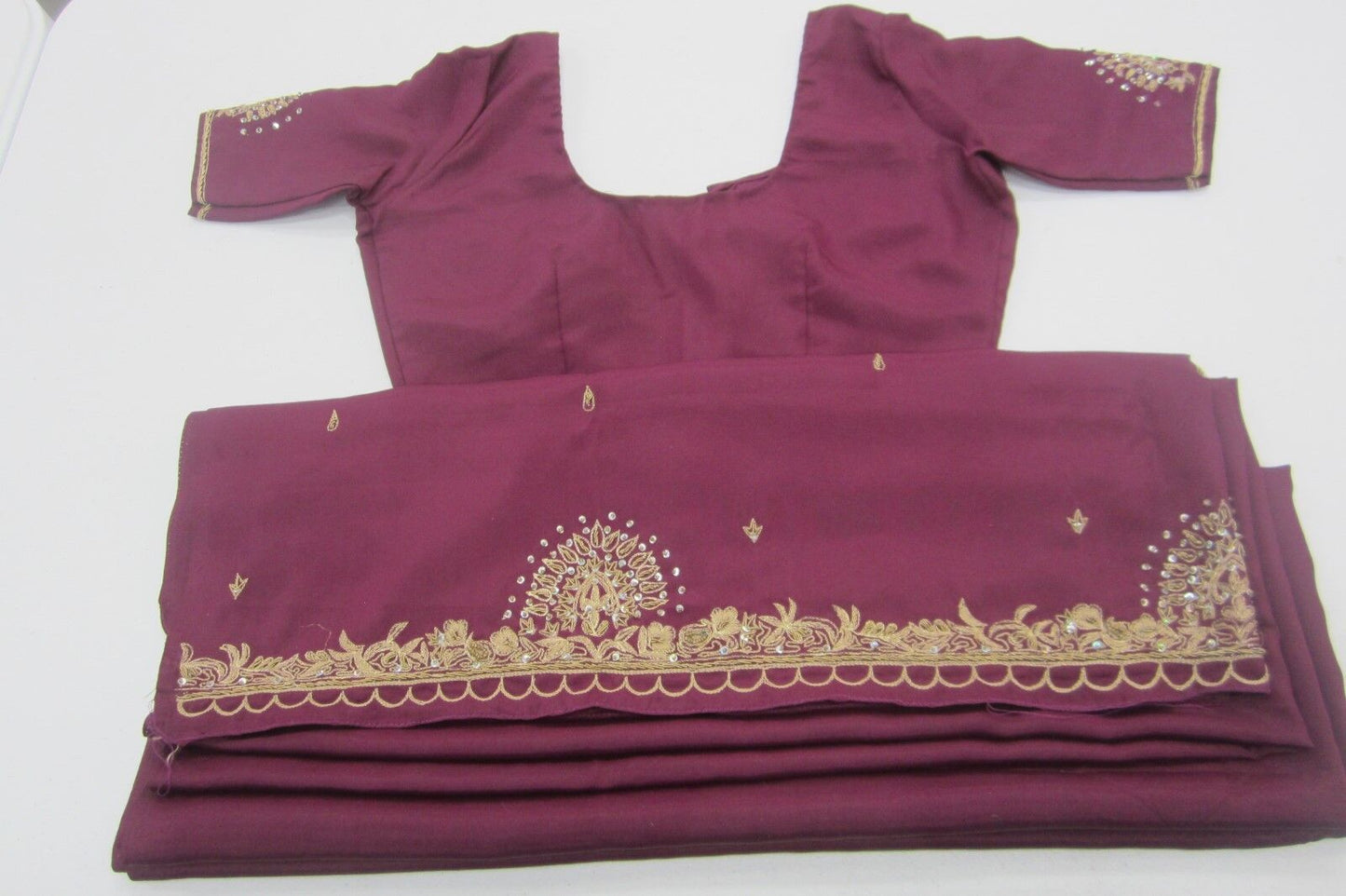 Beautiful Party Evening Dress Purple Saree Women Fashion Clothing Attire Sari