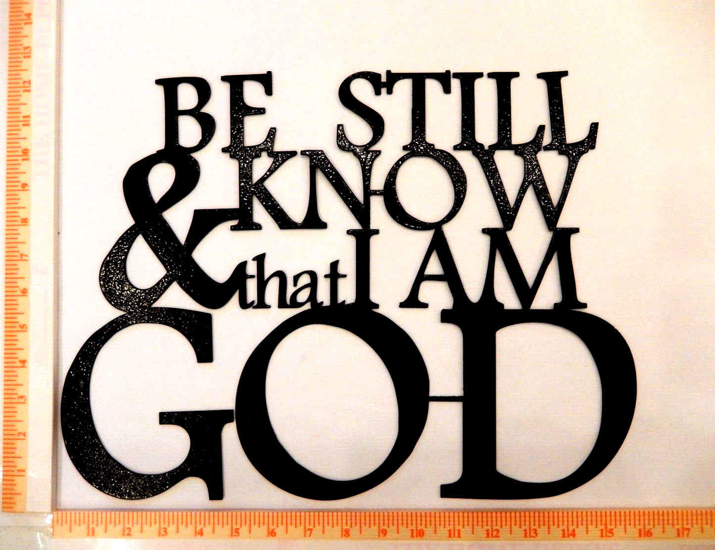 ~NEW~ 14ga. "Be Still and Know that I am God" LG. Metal Wall Art Décor 16" x 12"