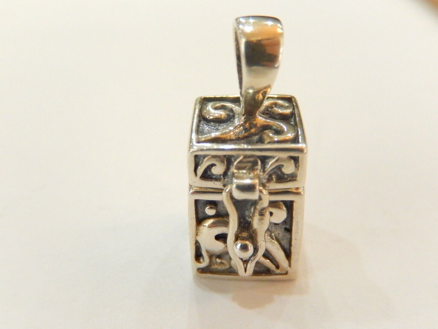 Vintage Sterling Silver Wish Prayer Box Pendant