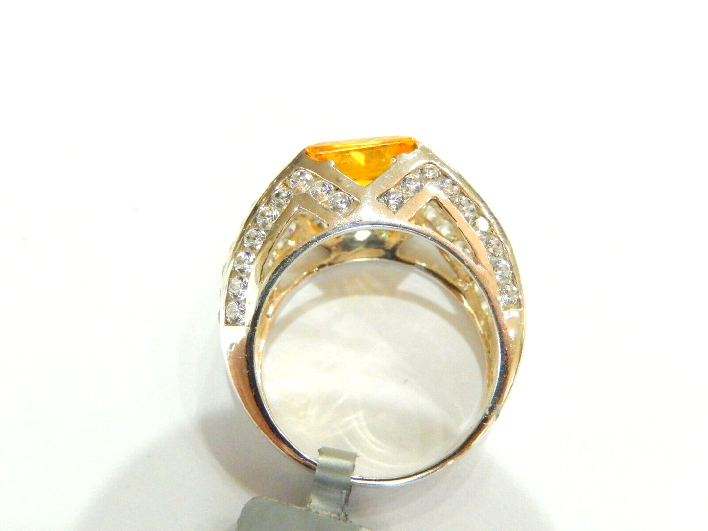 *STUNNING*  Sterling Silver 3.0 CT Citrine  and CZ Ring Size 6.25