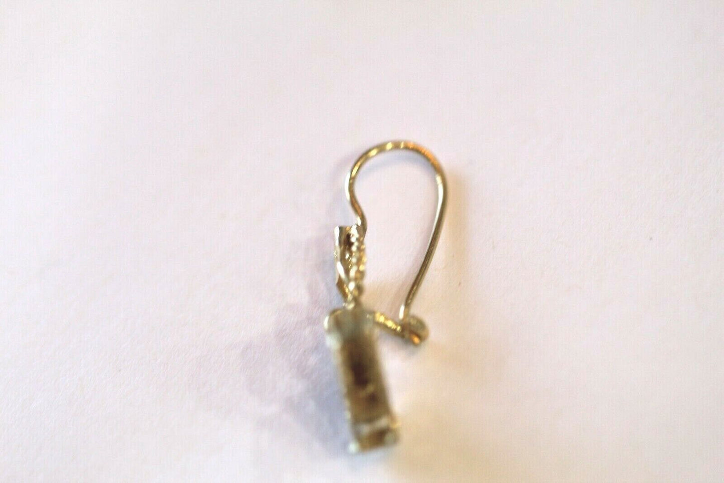 14KT Yellow Gold Unique 3 D  Trolley Car Dangle Drop Earrings 1 1/8"  x  1/2"