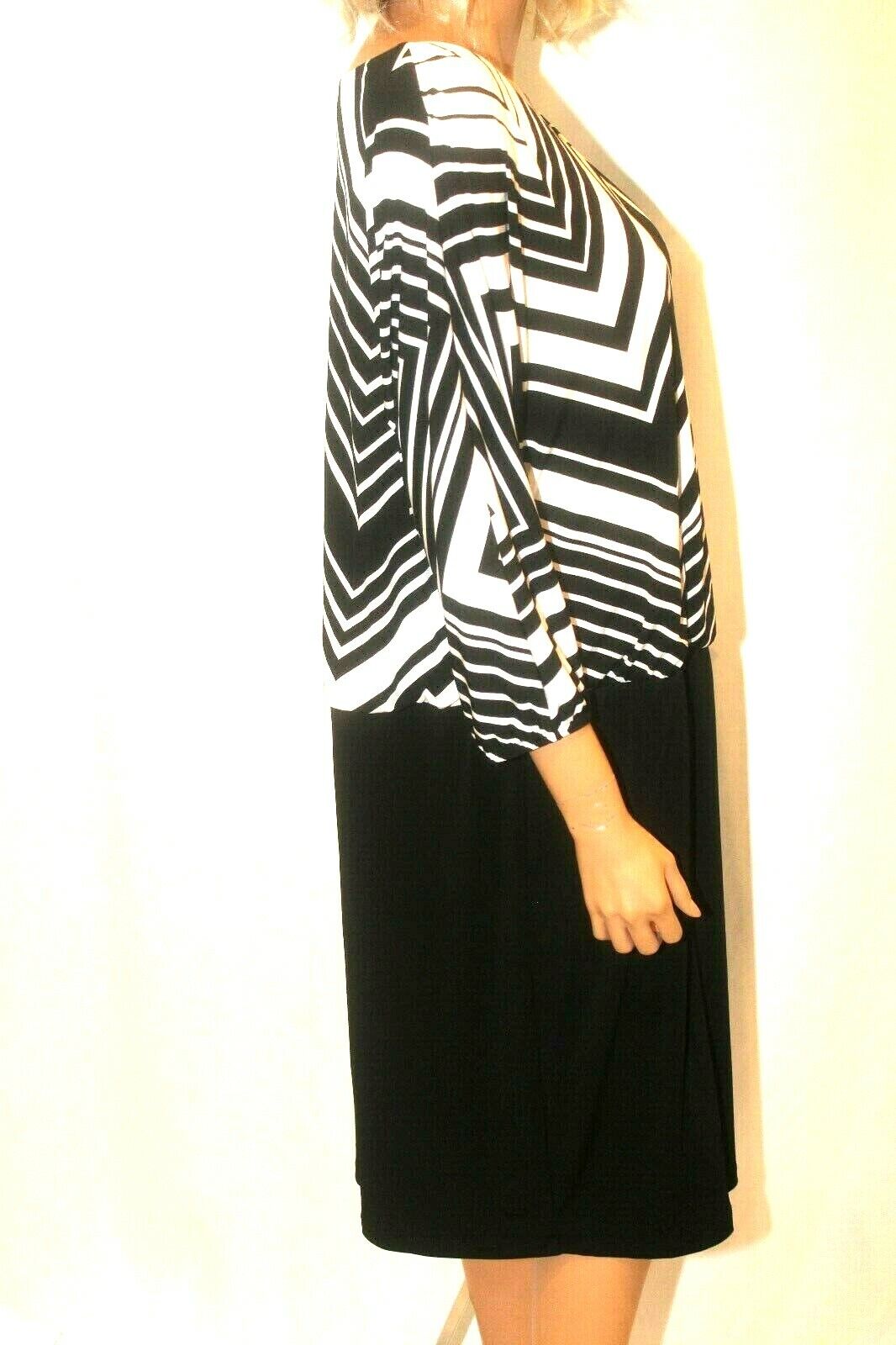 *NWT*  IN Studio Womens Fully Lined Black/White DRESS  Size 18W  "Cute And Nice"