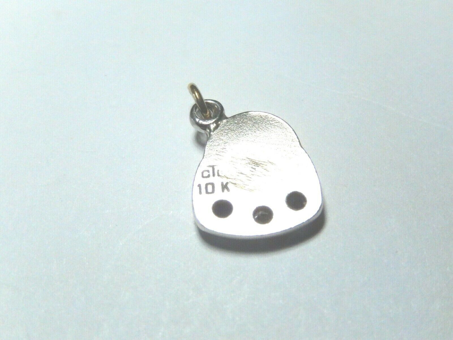 *VINTAGE* 10k White Gold Sapphire & Diamond Bell Telephone  Pendant  / Charm