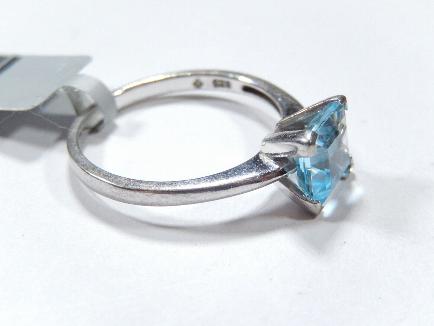 Natural 2.00CT Swiss Blue Topaz 925 Solid Sterling Silver Band Solitaire Ring 8