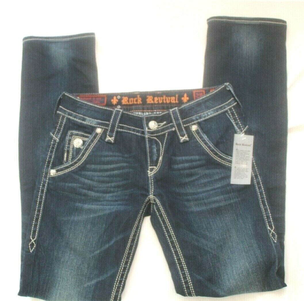 *NWT* Rock Revival Womens  Adele Straight Jeans, Size: W28"x L32"