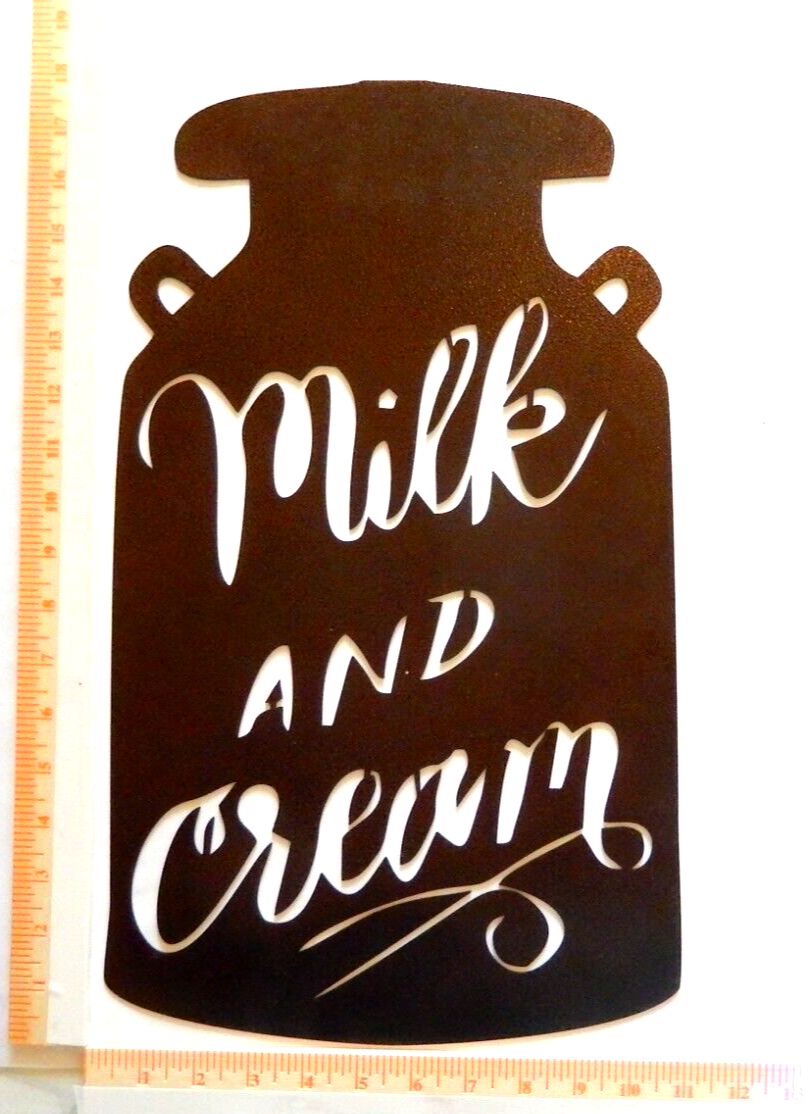 ~NEW~ LARGE - 14ga.  "MILK AND CREAM" Copper Brown Metal Wall Art - 18" x 10.5"