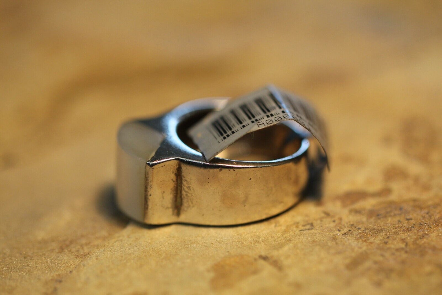 *VINTAGE*   Sterling Silver Wide Band 925 Mother Of Pearl  Modernist Ring SZ 5
