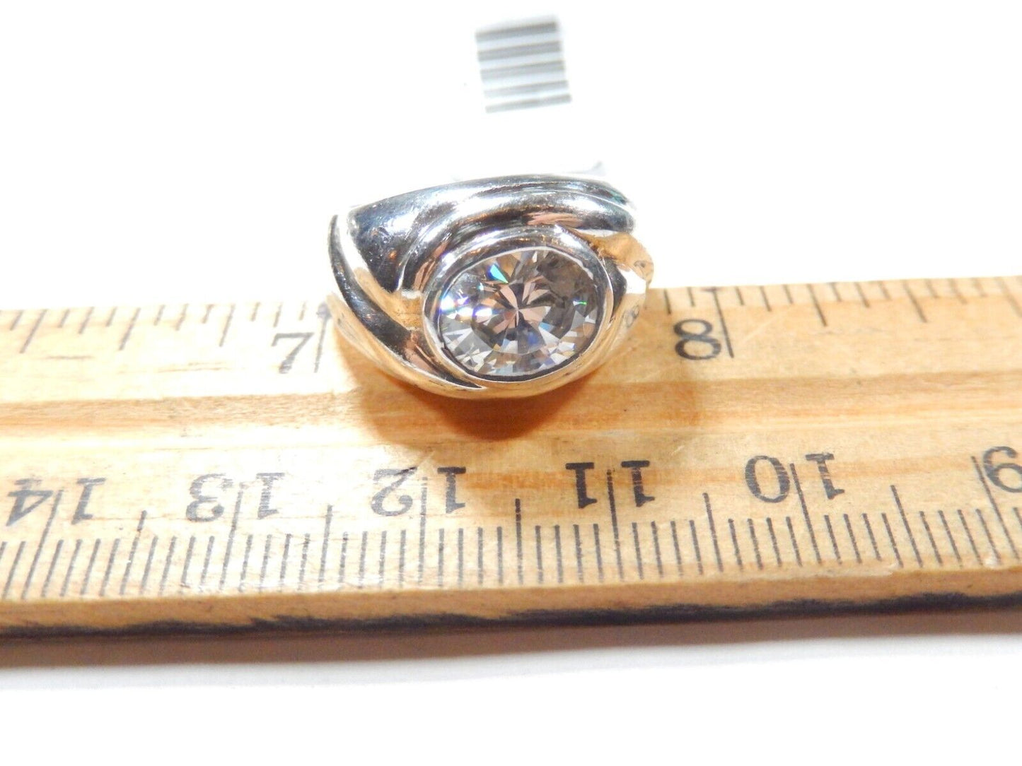 *VINTAGE*  Sterling Silver 2.00 CT Oval CZ  Dome  Gemstone Ring Size 7