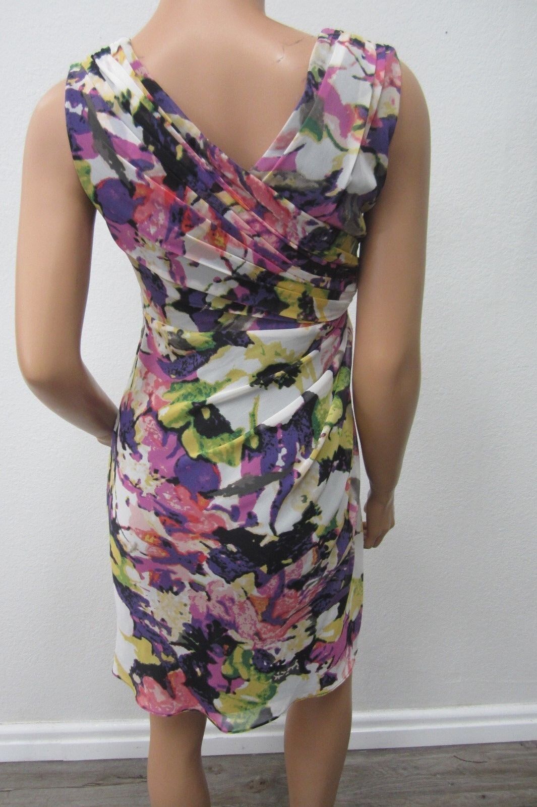 Adrianna Papell - CLASSY- Lined Floral Multicolor Dress Woman Sleeveless Size 4P