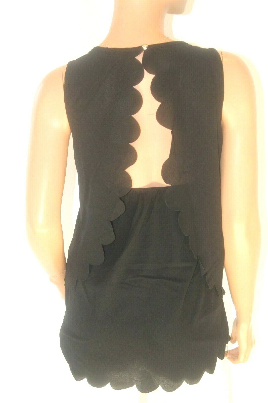*NWT* Papermoon Stitch Fix Violeta Scalloped Blouse Top Open Flowy Back  sz.S