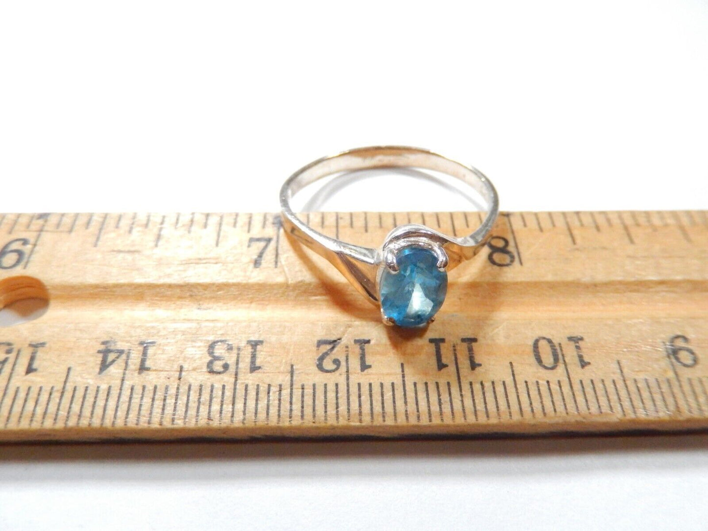*VINTAGE*  Size 12.5 -  Sterling Silver 1.50 CT BLUE TOPAZ SOLITAIRE RING
