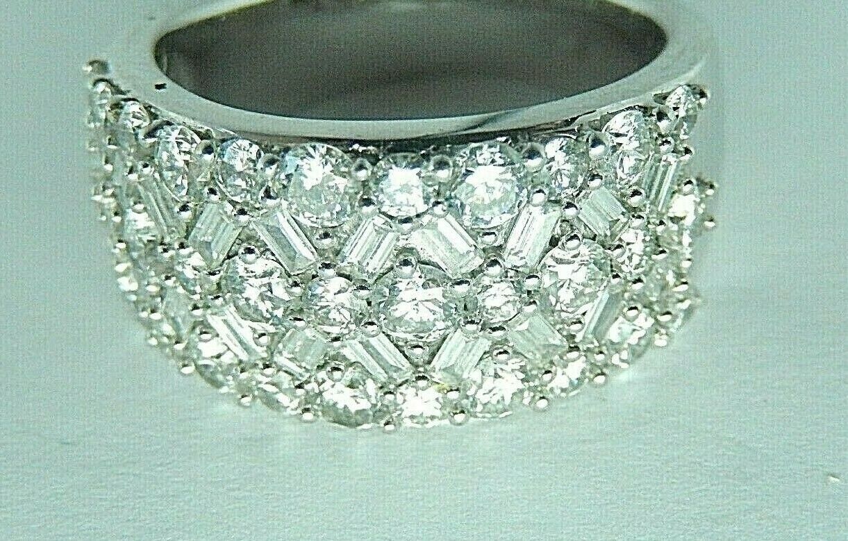 2CT Natural VS Diamond Bridal Wedding Engagement Ring Band 14K White Gold Sz 7