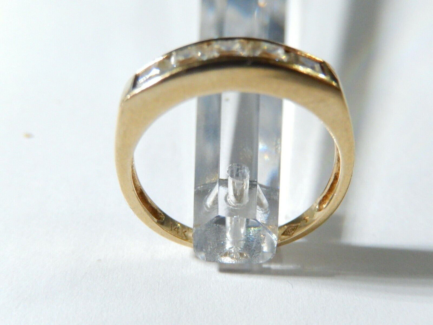 14K Yellow Gold .50ct CZ Wedding Band Bridal Anniversary Ring Sz 7.25