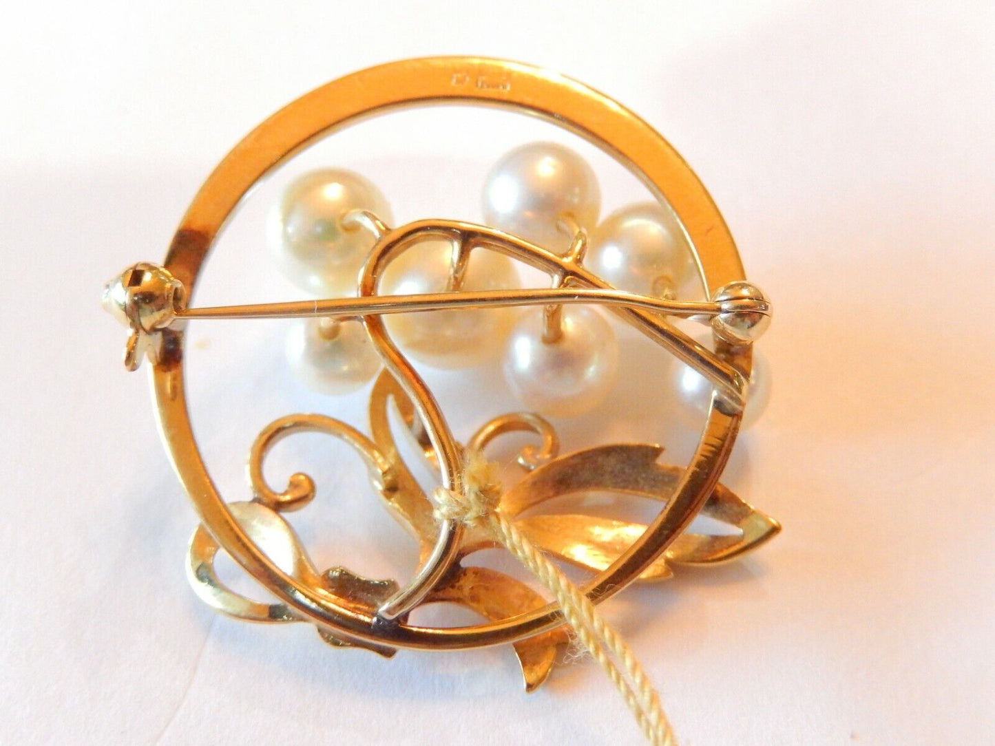 RARE*MIKIMOTO*  VINTAGE 33mm  LARGE AAA SOUTH SEA PEARL 14KT YELLOW GOLD  BROOCH