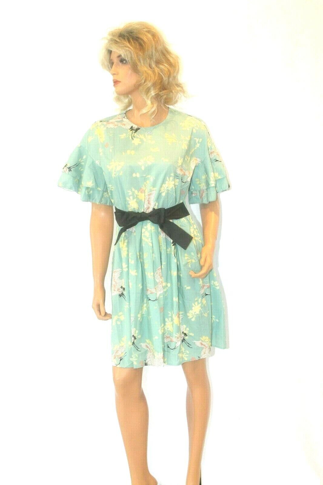 *NWT* YMHY Mint Green Floral with Bird Design Dress Size Large "SUPER CUTE"