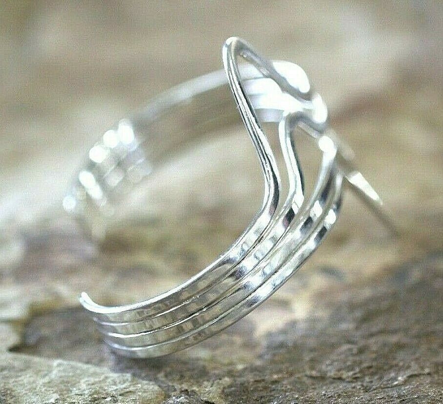 *VINTAGE*  Handmade 925 Sterling Silver Large Bangle Bracelet